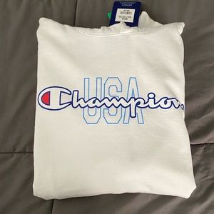White Champion USA Hoodie